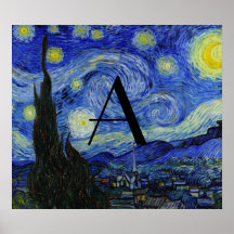 Starry night monogram posters