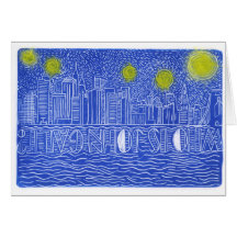 Starry Night Over New York...Who Is John Galt? Greeting Cards