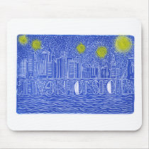 Starry Night Over New York...Who Is John Galt? Mousepads