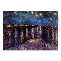 Starry night over the Rhone by Van Gogh Greeting Card