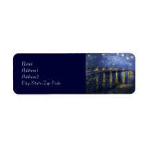 Starry Night Over the Rhone by Van Gogh Custom Return Address Label