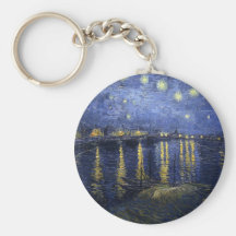 Starry Night Over the Rhone Key Chain