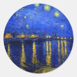 Starry Night Over the Rhone Round Sticker