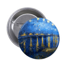 Starry Night Over the Rhone, Van Gogh Button