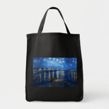Starry Night Over the Rhone, Van Gogh Tote Bags
