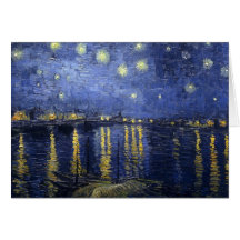 Starry Night Over The River Rhone Greeting Cards