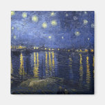 Starry Night Over The River Rhone Refrigerator Magnet