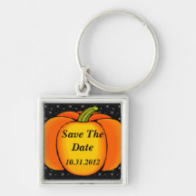 Starry Night Pumpkin Key Chain