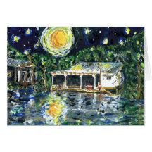 Starry Night River Camp Cards