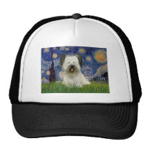 Starry Night - Skye Terrier (light) Hats