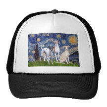 Starry Night - Three Italian Greyhounds Hats
