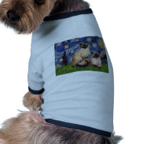 Starry Night - Two Siamese cats (Choc Pt) Pet Clothes