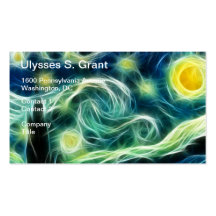 Starry Night Van Gogh Fractal art Business Card Templates