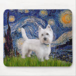 Starry Night - Westie 10 (L) Mouse Pad