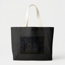 Starry Night - Westies (two) Tote Bag