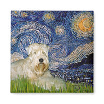 Starry Night - Wheaten Terrier 1 Fridge Magnet