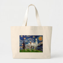Starry Night with Two Llamas Tote Bag
