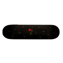 Starry Skies Red Rose Skateboard Deck