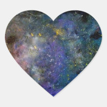 Starry sky - orion or milky way cosmos heart stickers