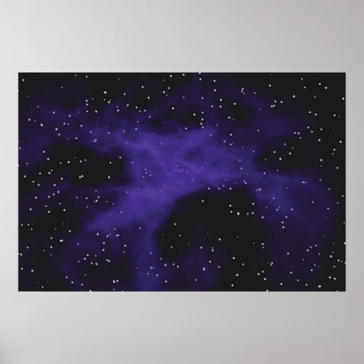 Starry Space Nebula Scene Posters