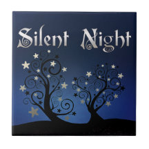 Starry Trees Silent Night Tile