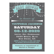 Stars and beads Baby Shower Invitations