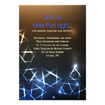 STARS and LIGHTS Bar Bat Mitzvah Party Card Invites