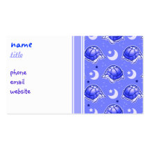 Stars and Moons Blue Turtle Pattern Business Card