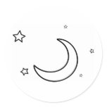 Stars and Sickle Moon Round Stickers