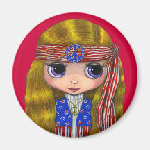 Stars and Stripes 4th of July Hippie Magnet
