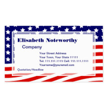 Stars and Stripes American Flag July 4th Business Card Template