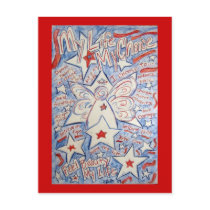 Stars and Stripes Angel Postcard