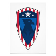 Stars and Stripes Eagle Shield RSVP Card Custom Invitation