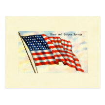 Stars and Stripes Forever July 4th Flag Post Cards