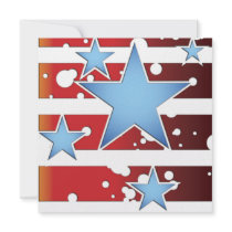 Stars and Stripes Red, White and Blue Invitations