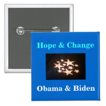 stars, Hope & Change, Obama & Biden Buttons