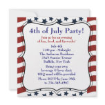 Stars Stripes 4th of July BBQ Party invitations