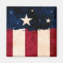 Stars & Stripes Americana Style USA Flag Patriotic Fridge Magnet