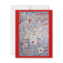Stars & Stripes Angel Invite Cards