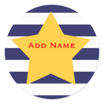 Stars & Stripes Boys Customizable Name Sticker