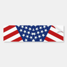 Stars & Stripes (V) of Red White And Blue Bumper Stickers