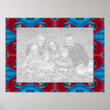 starswirl red and blue photo frame print