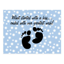 Started With A Kiss Wish Blue Custom Post Cards