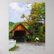 STARTING UNDER $20 - Bicyclist at Bridge Woodstock Posters