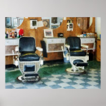STARTING UNDER $20 - Corner Barber Two Chairs Posters