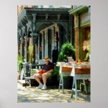 STARTING UNDER $20 - Man Reading by Book Stall Poster