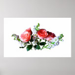 STARTING UNDER $20 - Pink Roses and Snapdragons Print
