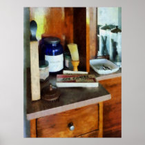 STARTING UNDER $20 -Shaving Brush and Box of Combs Print