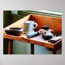 STARTING UNDER $20 -Shaving Mug, Razor and Brushes Poster