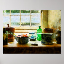 STARTING UNDER $20 - Vegetables and Green Bottle Print